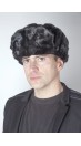 Black mink fur hat -  Russian style - Created with mink fur remnants